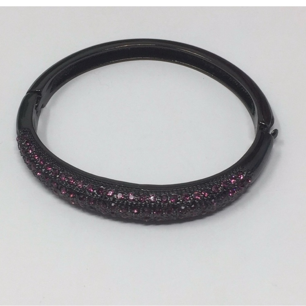 Charter Club Purple Crystal hinge Bangle Bracelet - Picture 4 of 7